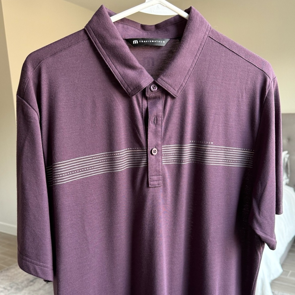 TravisMathew Polo - Plum/Maroon - Size M